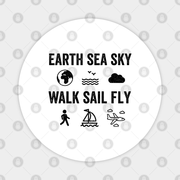 Earth Sea Sky Walk Sail Fly Magnet by VFR Zone